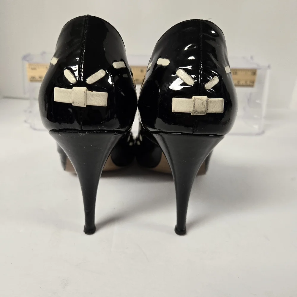 Hobbs Black Patent Leather Women's Stiletto Heels Size 8/39 - Picture 2 of 7